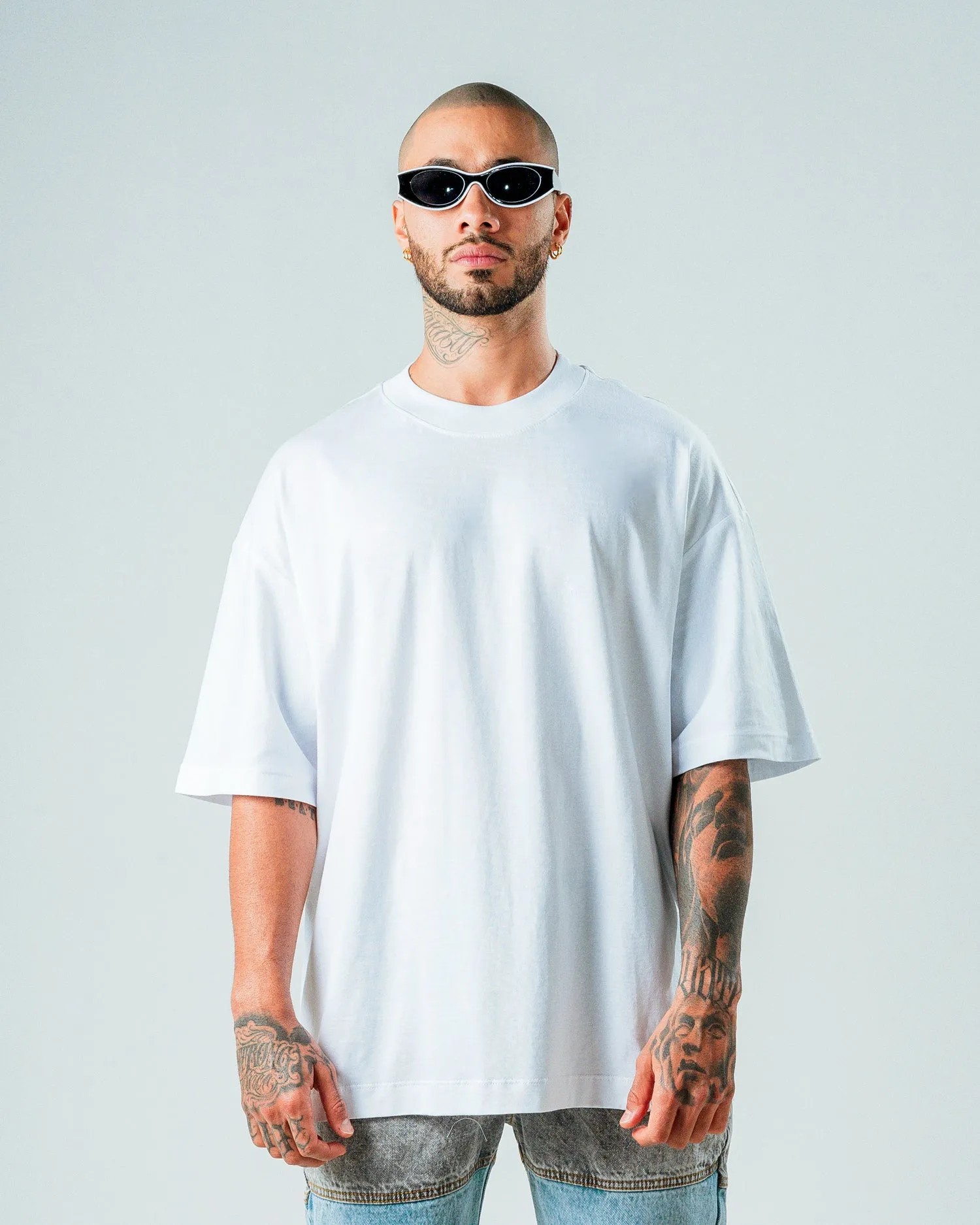 3 Camisetas Para Hombre Básicas Blancas Oversize - Pack x3