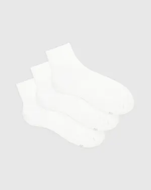 3 pares de medias cortas blancas