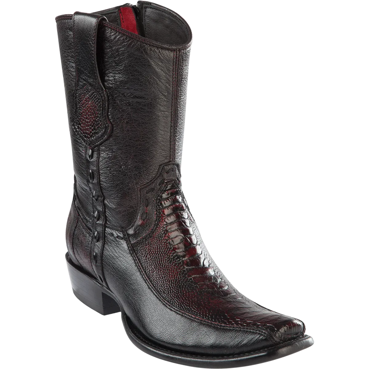 Botas de Avestruz Pata con Venado Corta Horma Dubai WW-279BF05