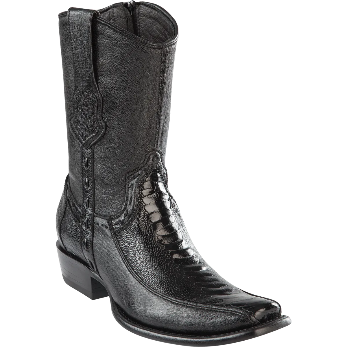 Botas de Avestruz Pata con Venado Corta Horma Dubai WW-279BF05