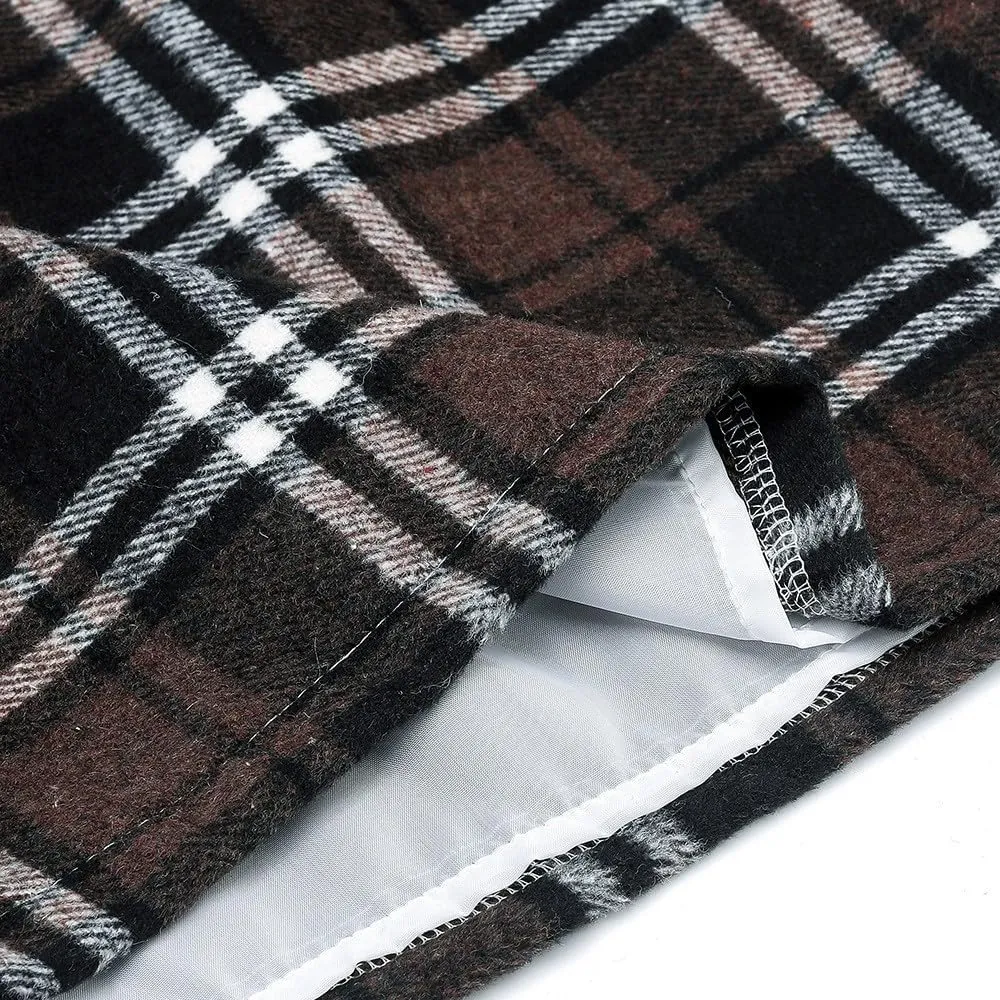 COTECRAM Plaid Mini Skirts for Women Trendy High Waisted Fall Winter Wool Bodycon Pencil Midi Skirts A-line