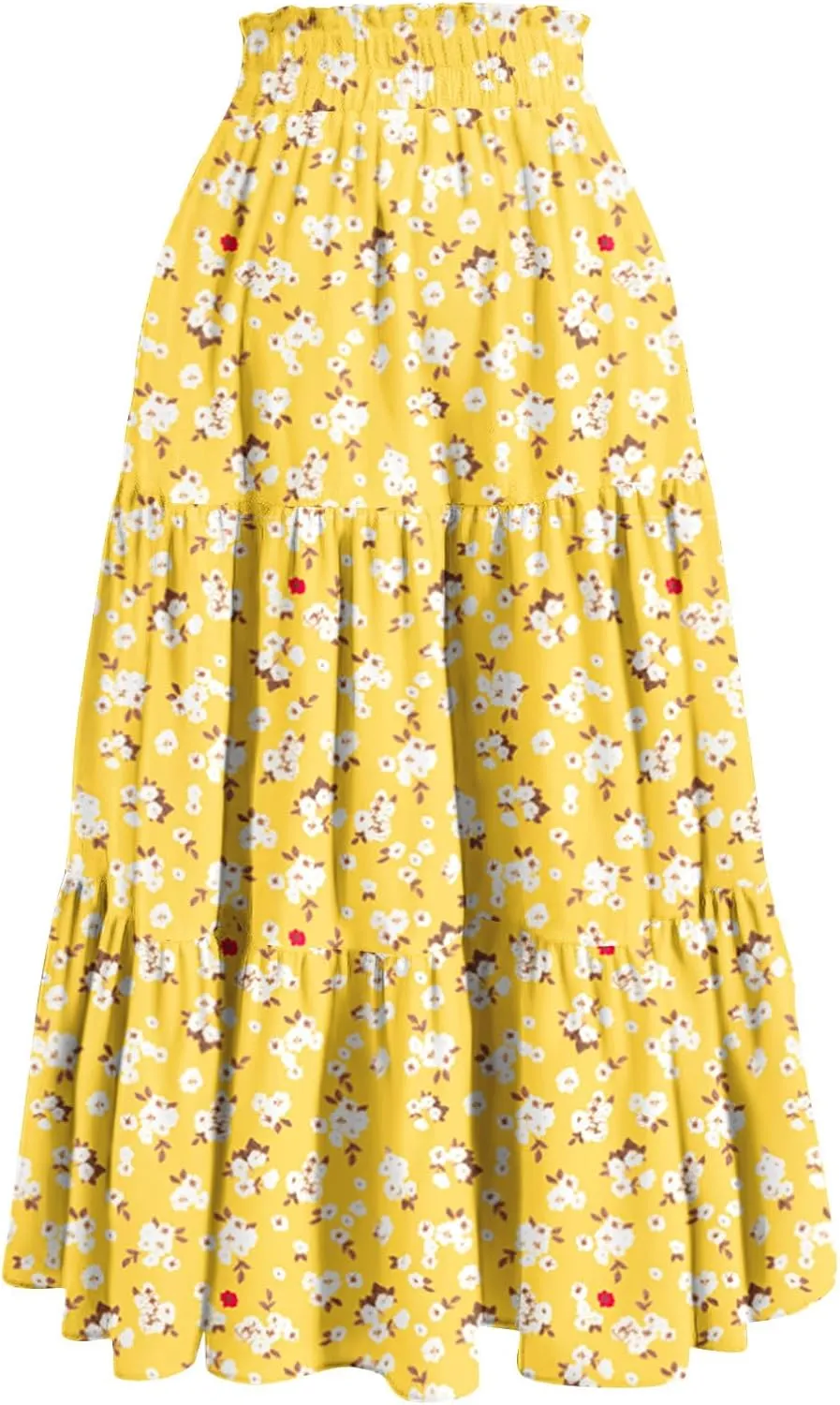 Maxi Skirts for Women 2025 Spring Summer Trendy Elastic Waist Floral Flowy Long Skirt Beach Vacation Clothes