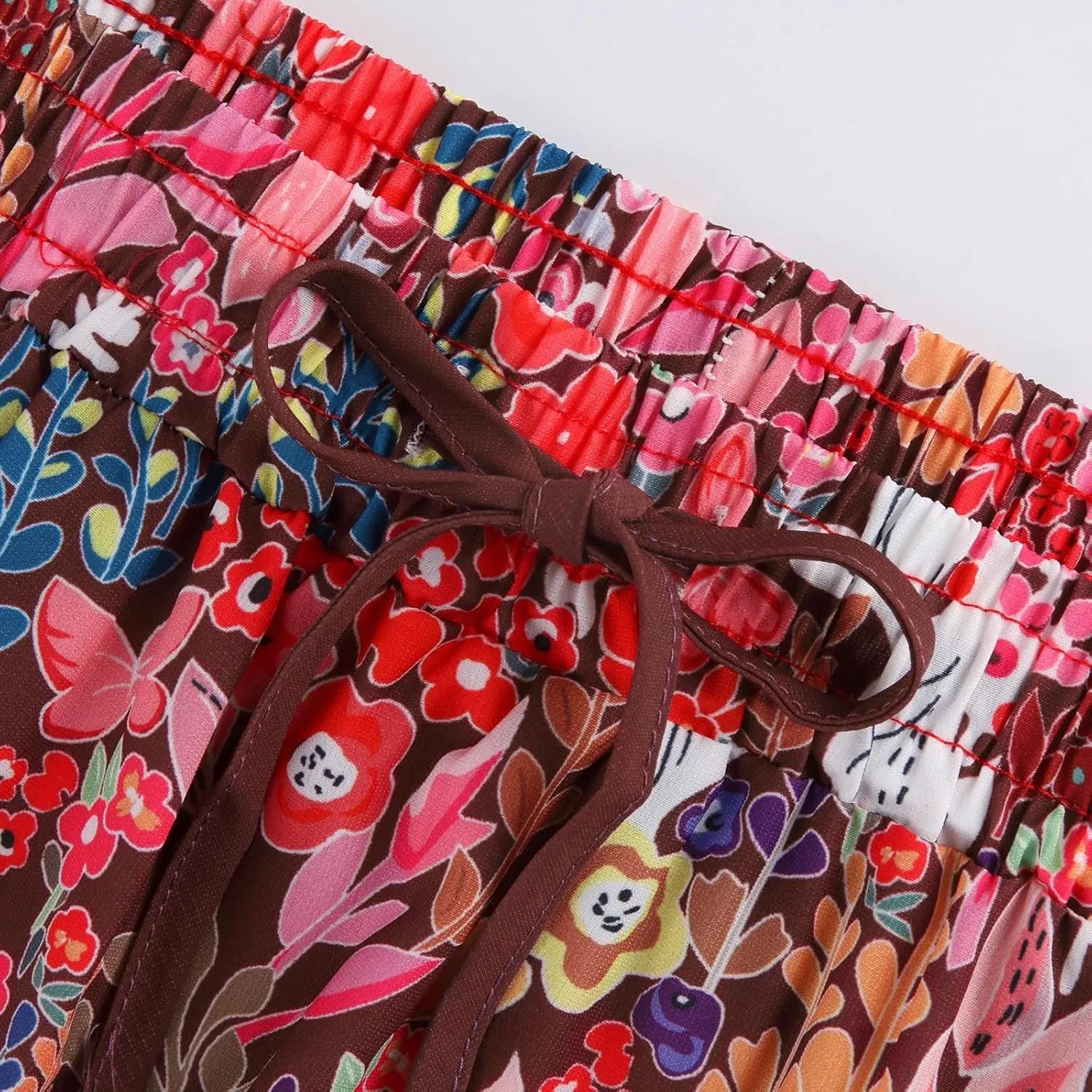 Maxi Skirts for Women Boho Flowy High Waisted Tiered Long Floral Skirts Ladies Casual Bohemian Summer Clothes 2025