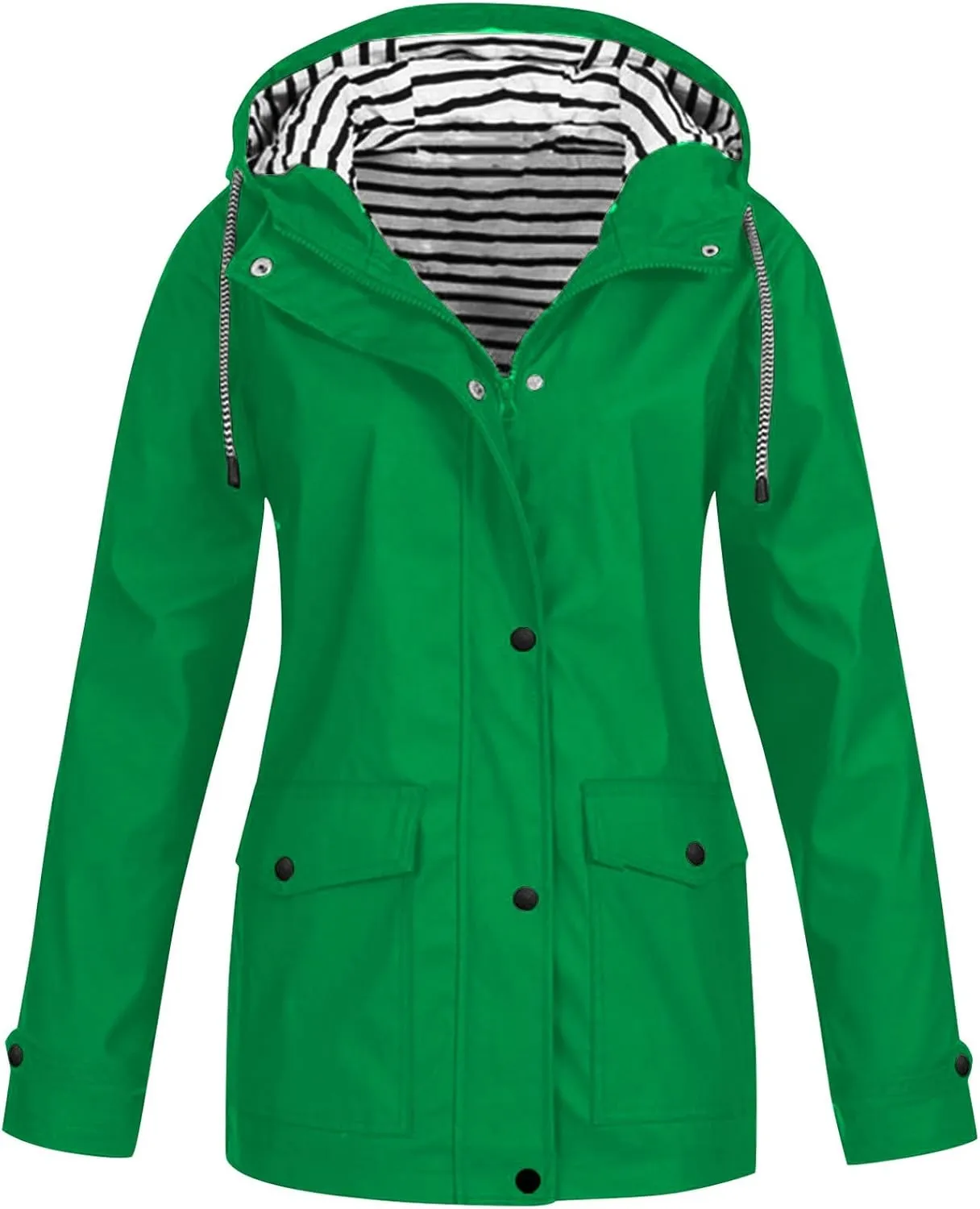 Rain Jackets Women Lightweight Waterproof Plus Size Raincoat with Hood, Fall Long Packable Windbreaker Poncho