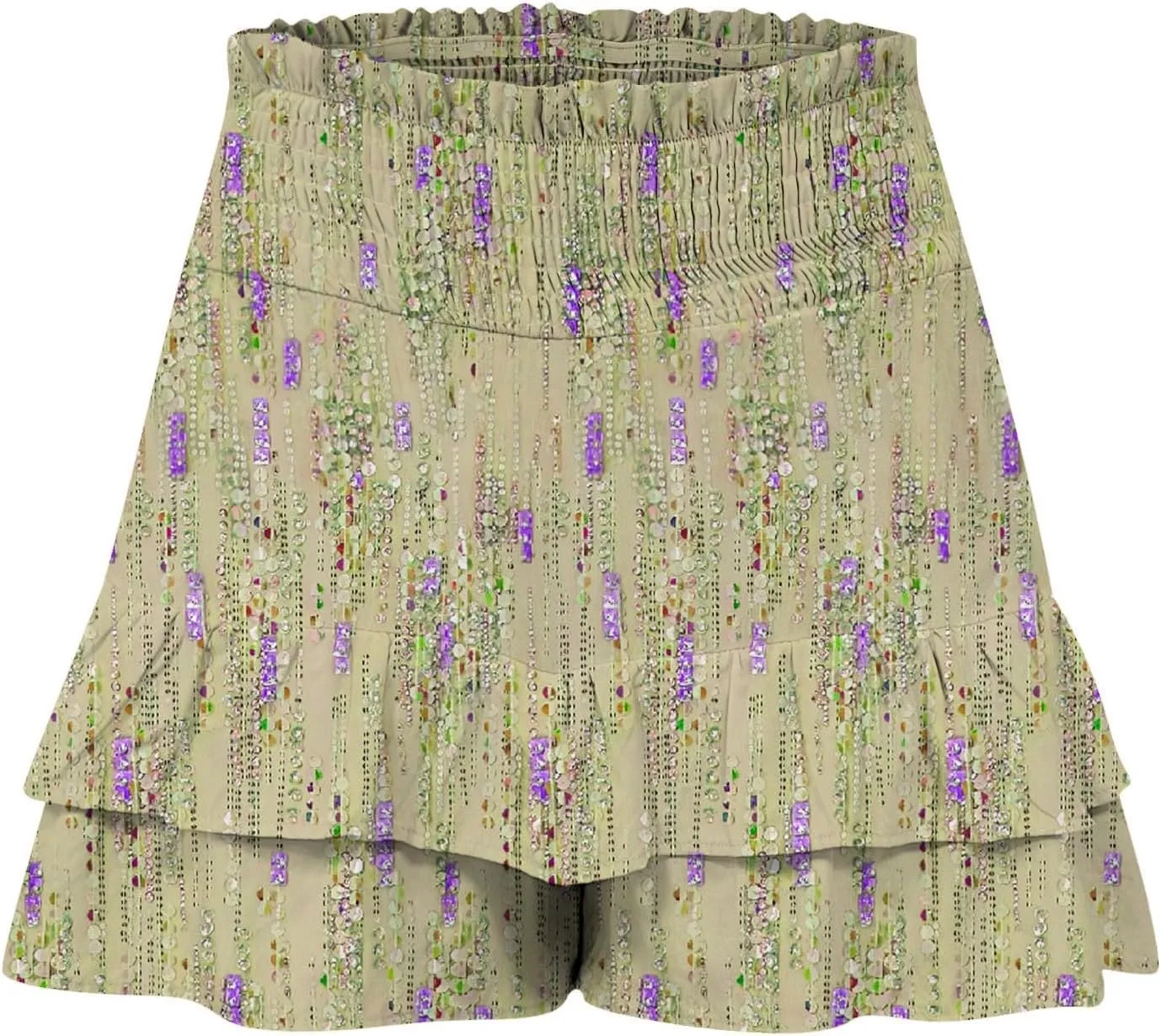 Women's Flowy Shorts Casual Ruffle Tiered Skorts High Waist Soft Mini Tennis Golf Skirt Boho Summer Shorts Dressy