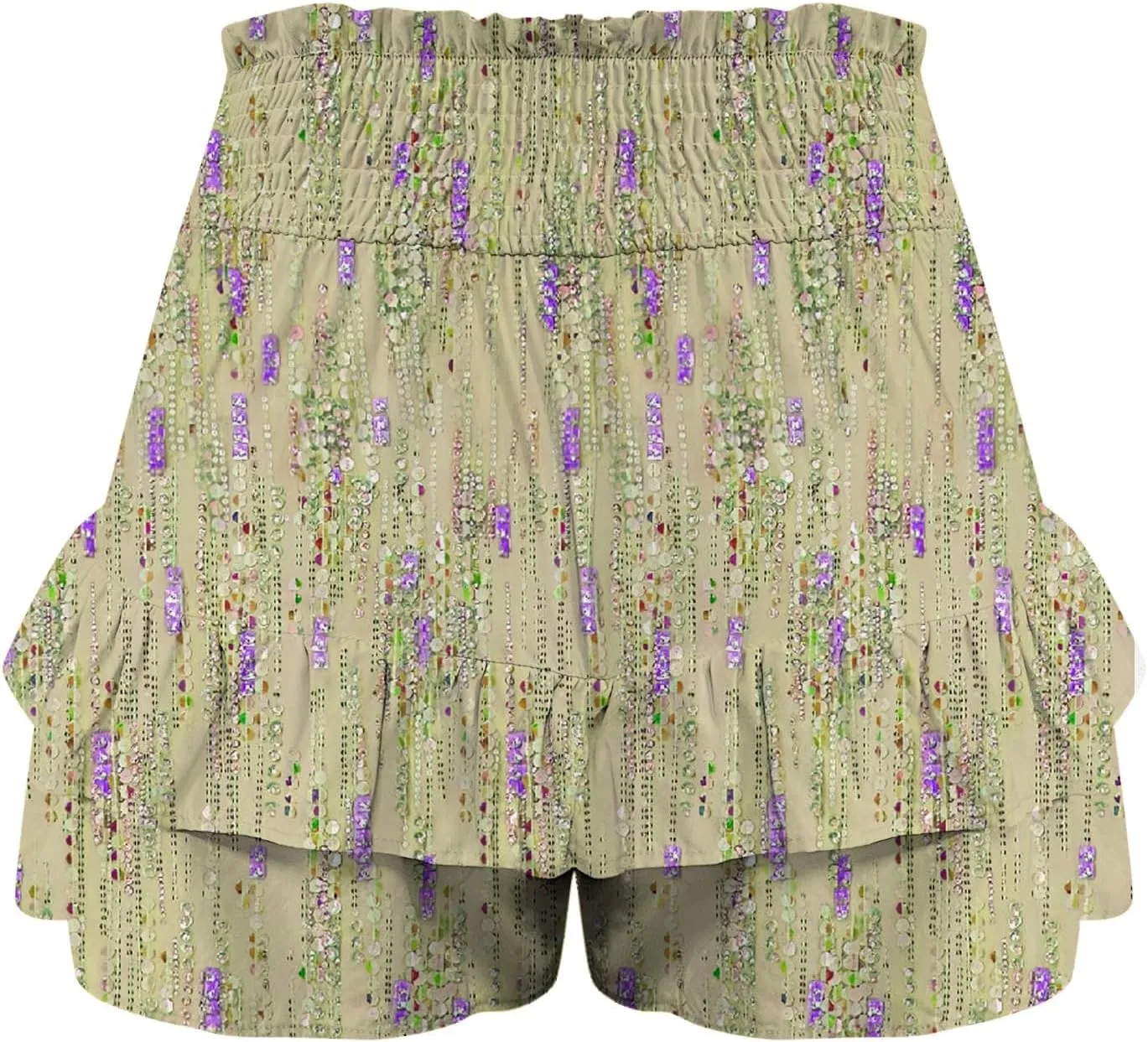Women's Flowy Shorts Casual Ruffle Tiered Skorts High Waist Soft Mini Tennis Golf Skirt Boho Summer Shorts Dressy