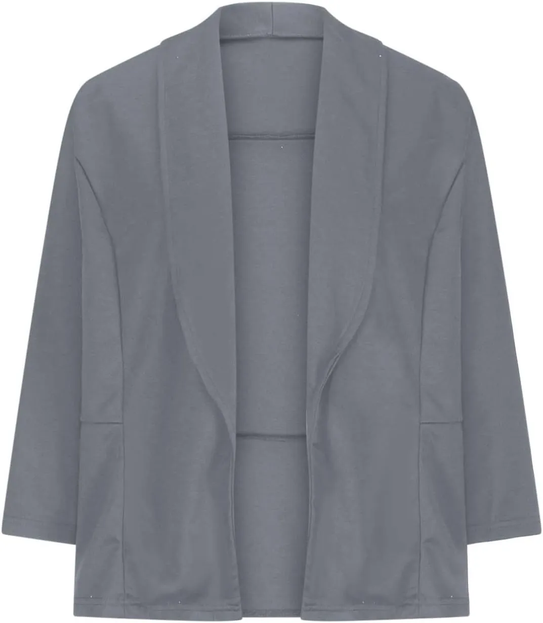 Women's Plus Size Blazer,Long Sleeve Flattering Business Casual Suit Jacket Lightweight Fashion Dressy Peplum Blazer