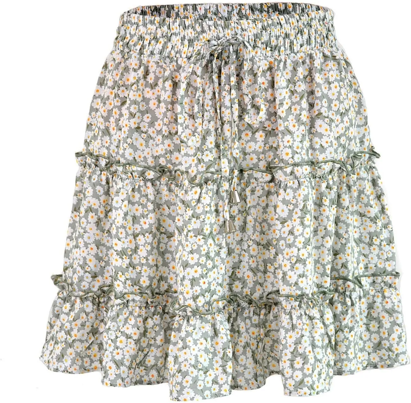 Women's Western Skirts Shorts Casual Boho Ruffle Mini Skirts Running Tennis Butterfly Chiffon Short Dresses, S-2XL